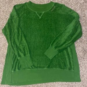 Aerie sweatshirt. Women’s M. Christmas Green “A Little Nice” embroidered at neck